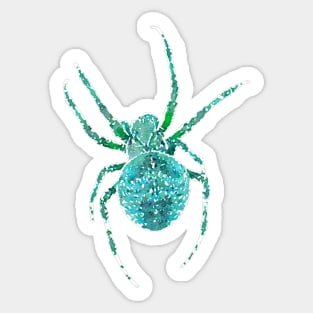 Teal Spider Orb Weaver Blue-Green Cyan Watercolor Style Sticker